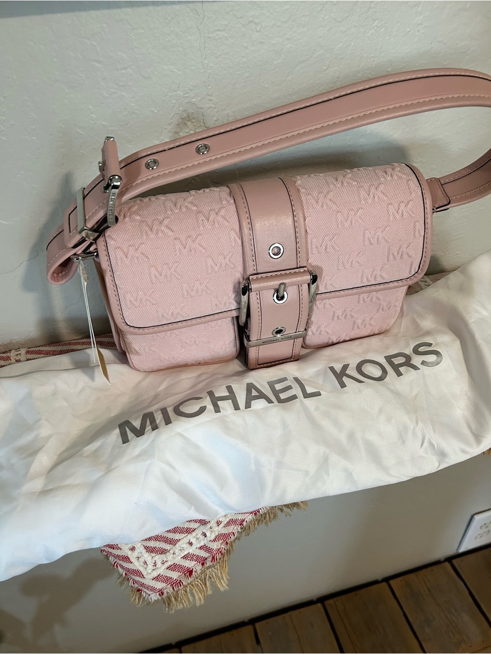NWT $278 Michael Kors Dillard’s exclusive Colby rose water pink